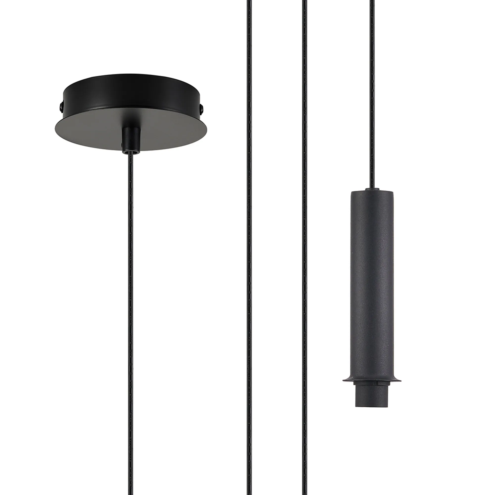 D1052BL  Wick 5m Single Pendant (FRAME ONLY), 1 x G9, Satin Black